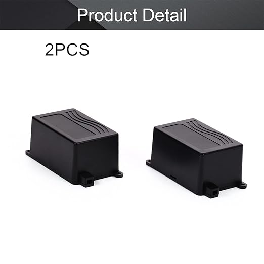 Fielect 2Pcs Project Box ABS Plastic Junction Box Dustproof Universal Electrical Project Case Enclosure with Ear Black, 2.76 x 1.77 x 1.38 inch - Image 4