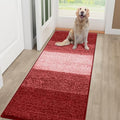Smiry Dog Door Mat for Muddy Paws, Absorbs Moisture and Dirt, Low-Profile Entryway Mat with Non-Slip Backing, Entry Indoor Outdoor Doormat for Inside Floor (48x30 Inches, Burgundy, Striped) by Smiry