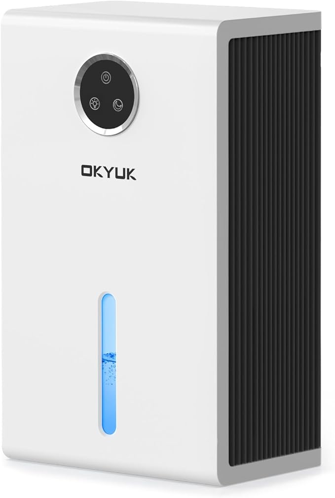 OKYUK Dehumidifier, 95 oz dehumidifiers for home,1000 sq. ft Dehumidifiers for Bedroom with 7 Colors LED Light, Ultra Quiet & Auto Shut off dehumidifiers for basements Ideal for RV, Bathroom, Bedroom by OKYUK
