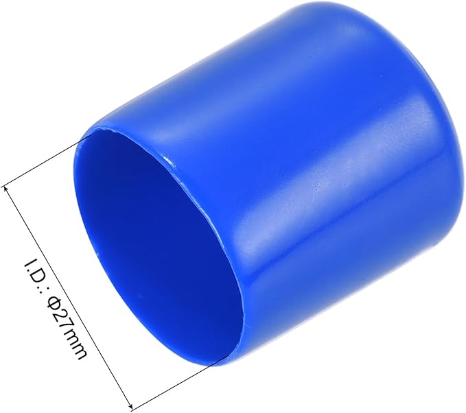uxcell 20pcs Rubber End Caps 27mm ID Vinyl Round Tube Bolt Cap Cover Screw Thread Protectors Blue - Image 3