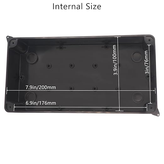 Electrical Box, Outdoor Waterproof Box IP65 Junction Box with Reserved Holes,ABS Plastic Project Box Power Cord Enclosure Black 2Pcs 7.9 x 3.4 x 2.8 inch(200x100x70mm) - Image 5