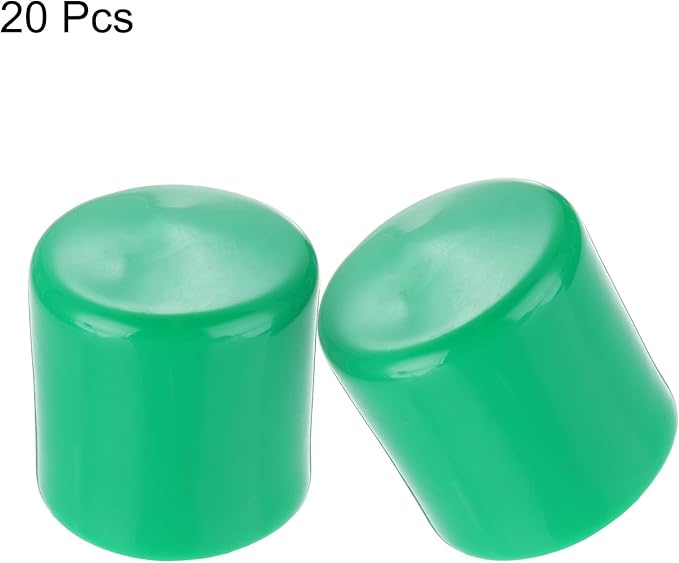uxcell 20pcs Rubber End Caps 42mm(1 5/8") ID Vinyl PVC Round Tube Bolt Cap Cover Screw Thread Protectors Dark Green - Image 2