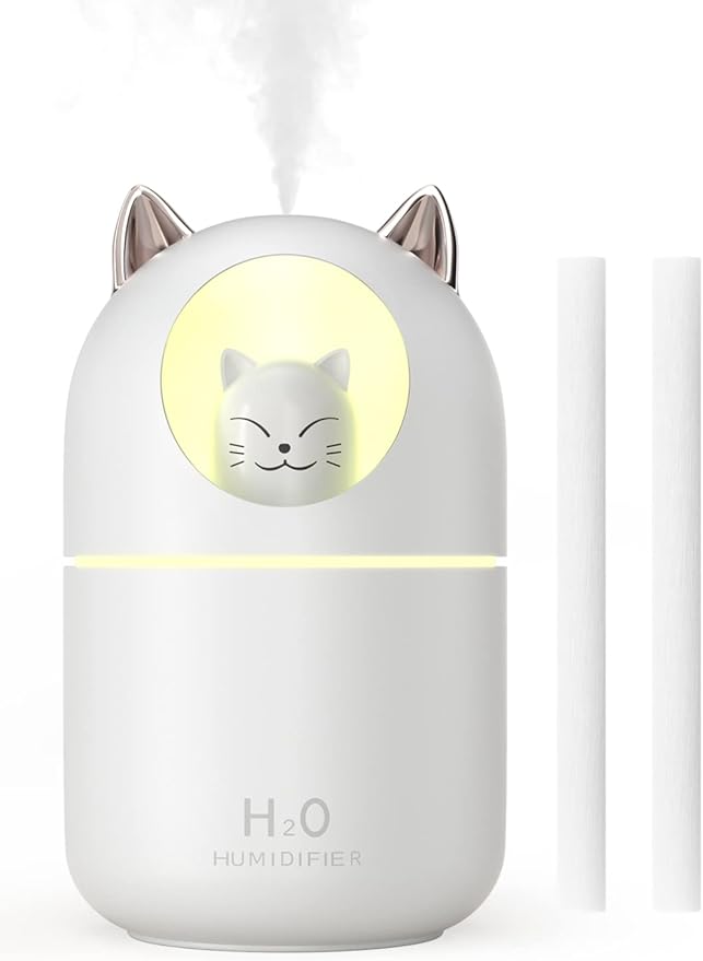 Cool Mist Humidifier,300ml Mini Humidifiers with Night Light,Waterless Auto-Off Air Humidifier,20dB Quiet Humidifiers for Bedroom,Car, Plant for Girl Boy by NORHOM