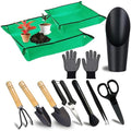 WNJ Plant Repotting Mat for Garden, 2 PCS Waterproof Potting Mats, Foldable Indoor Plant Mat, Portable Mini Garden Tool Set, 12 PCS Succulent Garden Tool Set,Square Garden Potting Tray,Gifts for Women by WNJ