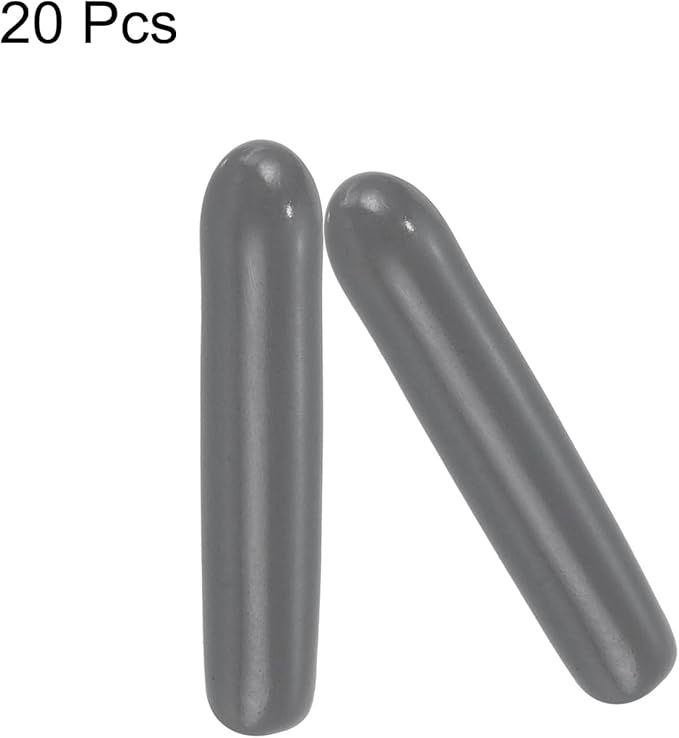 uxcell 20pcs Rubber End Caps 2mm(1/16") ID Vinyl PVC Round Tube Bolt Cap Cover Screw Thread Protectors Dark Grey - Image 2