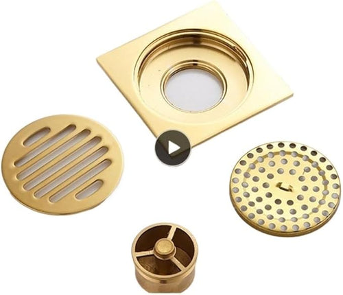 10 * 10cm Shower Square Deodorization Type Bathroom Kitchen Room Accessories Brass(Style B) by Unknown