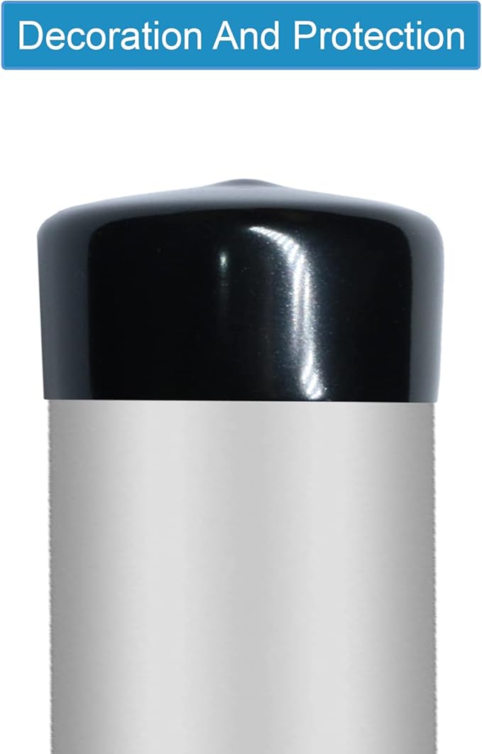 Acocony 2 1/2 Inch Rubber Cap Round 2.5 Inch Rubber End Caps PVC Flexible Protector Plastic Plugs for Round Holes Black Pack of 8 - Image 5