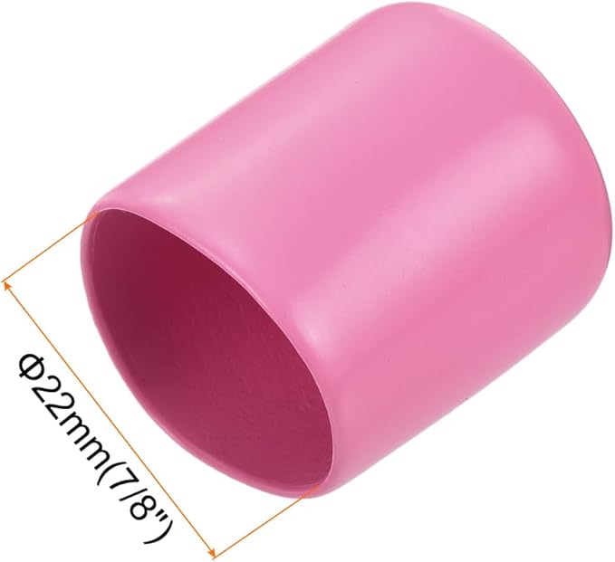 uxcell 20pcs Rubber End Caps 22mm(7/8 inch) ID Vinyl PVC Round Tube Bolt Cap Cover Screw Thread Protectors Pink - Image 3