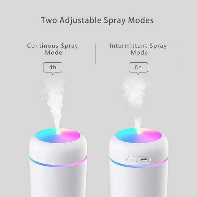 Colorful Cool Mini Humidifier,Essential Oil Diffuser Aroma Essential Oil USB Cool Mist Humidifier,2 Adjustable Mist Modes, Super Quiet,for Car,Office,Bedroom(Pink) - Image 2