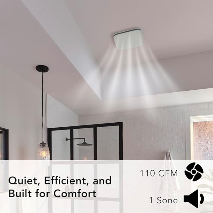 Broan-NuTone Bathroom Exhaust Fan – Easy Retrofit Without Attic Access, Ultra-Quiet 1 Sones, 110 CFM, ENERGY STAR Certified, Made in USA, Moisture & Odor Control with Easy-Clean Grille - Image 3