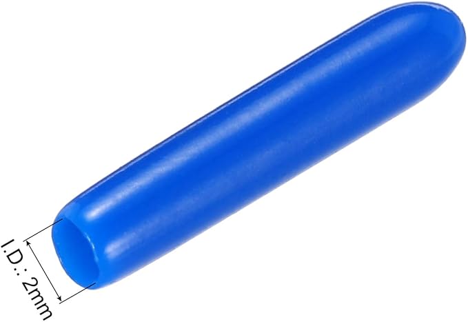uxcell 20pcs Rubber End Caps 2mm(1/16") ID Vinyl PVC Round Tube Bolt Cap Cover Screw Thread Protectors,Blue - Image 3