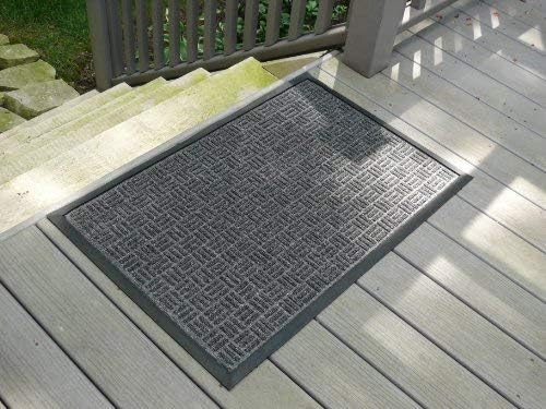 Kempf Water Retainer Front Door Mat, 18” x 30”, Black, Outdoor Indoor Entrance, Non-Slip, Low Profile, Natural Rubber Doormat, Traps Dirt and Moisture - Image 8