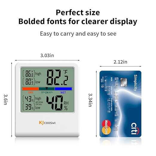 Digital Thermometer Hygrometer, Indoor Wall Thermometer Humidity Indoor with High Accuracy, Suitable for Greenhouse, Home and Office, AAA Battery (White) - Image 2