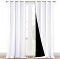 NICETOWN White 100% Blackout Curtains for Windows, Super Heavy-Duty Black Lined Total Darkness Drapes for Bedroom, Privacy Assured Window Treatment for Patio (Pack of 2, 52 inches W x 108 inches L) by NICETOWN
