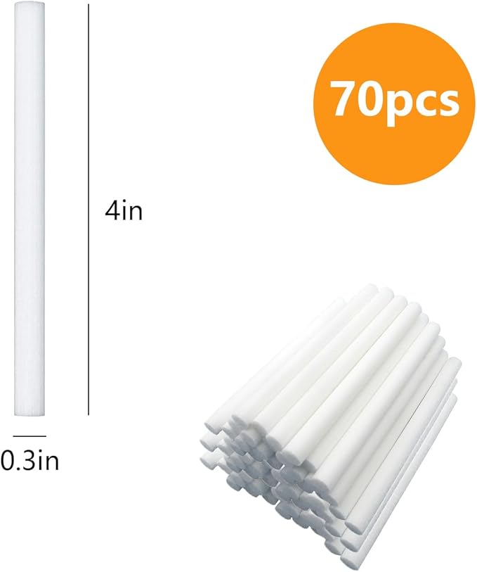 70PCS Humidifier Filter Sticks Refill – Replacement Cotton Wicks for Mini Portable Humidifiers & Essential Oil Diffusers – Compatible with Small Air Humidifiers for Home, Office, Bedroom - Image 2