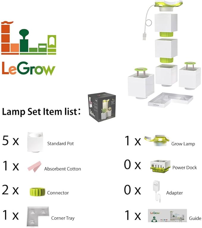 LeGrow Indoor Planter with LED Grow Light, Automatic 12 Hours Timer, 7 Days Watering-Free, 2 Self Watering Pots for Small Plants, Home Decor & Office Desktop, White - Image 7