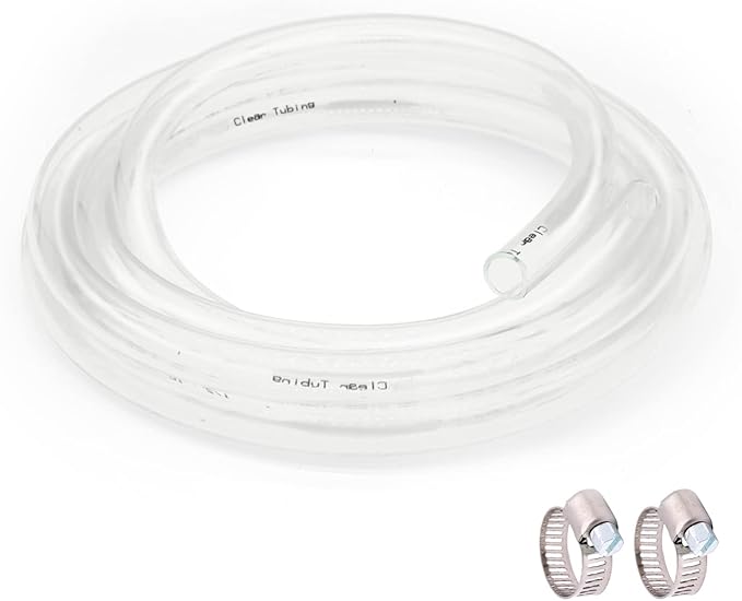 1/4’’ ID × 3/8’’ OD - 25 ft Clear Plastic Vinyl Tubing, Flexible PVC Hose Lightweight Non-Toxic vinyl Tube for Transfer Water Air Oil by ProfessionalBrand