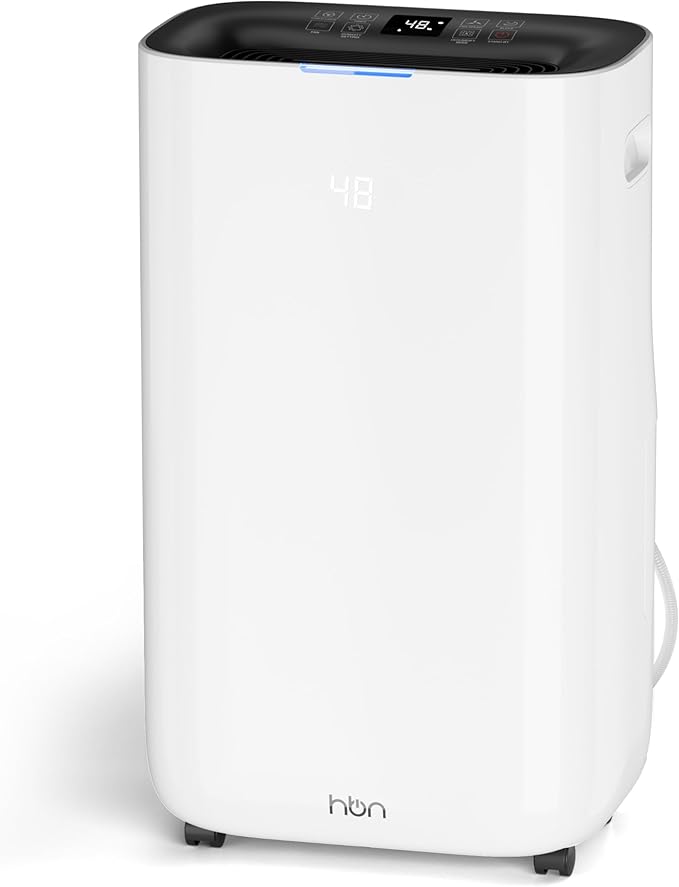 4500 Sq.Ft Dehumidifier for Basement and Large Rooms Max 80 Pint/Day Dehumidifiers with Drain Hose Smart Humidity Control 1.71Gallon Water Tank 24h Timer for Home, Bedroom, RV, Bathroom, by HBN