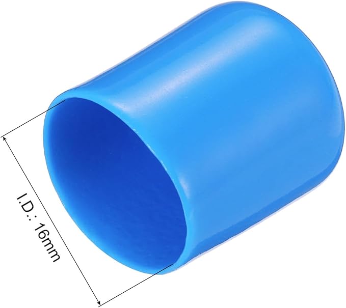 uxcell 20pcs Rubber End Caps 16mm(5/8") ID Vinyl PVC Round Tube Bolt Cap Cover Screw Thread Protectors,Light Blue - Image 3