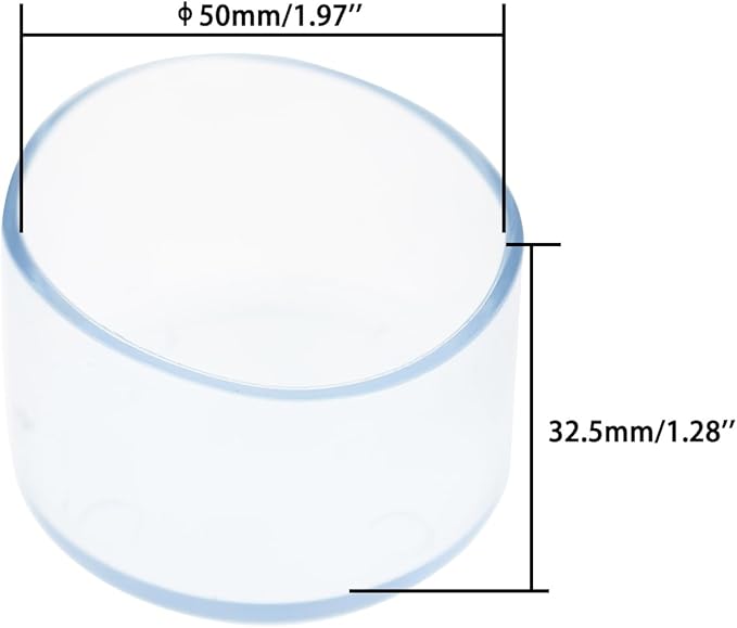 Round Chair Leg Caps,PVC Furniture Feet Covers,TTZEZE Transparent Round Floor Protectors,Clear Table Feet Covers Preventing Plastic Chair Leg Covers Scratches and Noise 50mm/1.97'', 24 - Image 2