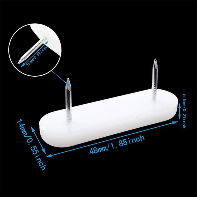 40pcs Plastic Head Double Pins Multifunctional Furniture Chair Leg Feet Pads Glide Nails Nylon Moisture Proof and Wear-Resisting Silencer Furniture Accessories, White - Image 2