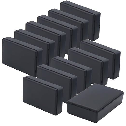 Zulkit 12Pcs Project Boxes ABS Plastic Electrical Project Case Power Junction Box Black 3.15 x 1.97 x 0.83 inch (80 x 50 x 21 mm) by Zulkit