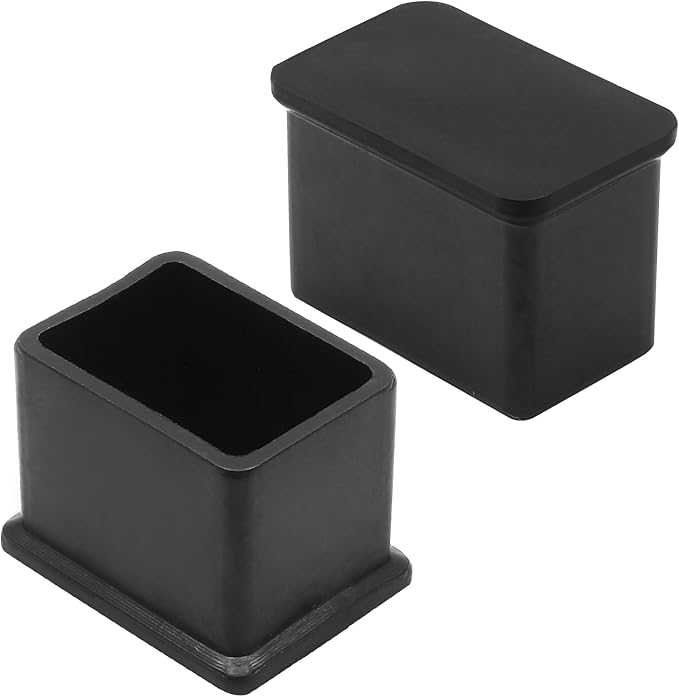 8 Pcs Rectangle PVC Furniture Leg Caps (4/5" x 1-1/5"), Vinyl Flexible Chair Leg Floor Protectors for Patio Indoor Chair Table Bed, 20mm x 30mm - Image 3