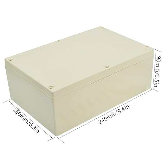 LeMotech Waterproof Dustproof IP65 ABS Plastic Junction Box Universal Electric Project Enclosure Pale Gray 9.4 x 6.3 x 3.5 inch (240 x 160 x 90 mm) - Image 2
