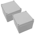 LeMotech Junction Box IP67 Waterproof Dustproof ABS Plastic Project Box for Electrical Outdoor Enclosure Gray 4.9 x 4.9 x 3.9 inch (125 x 125 x 100 mm),2 Pack by LeMotech