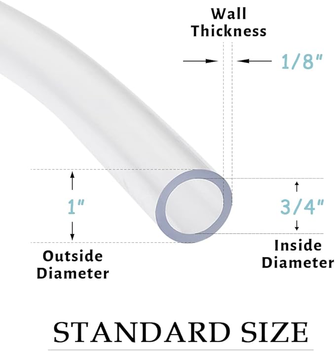 DAVCO 3/4" ID x 100ft Clear Vinyl Tubing, Low Pressure Flexible PVC Tubing, Heavy Duty UV Chemical Resistant Lightweight Plastic Vinyl Hose, BPA Free and Non Toxic - Image 2