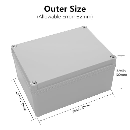 LeMotech Junction Box IP67 Waterproof Dustproof ABS Plastic Project Box for Electrical Outdoor Enclosure Gray 15 x 11 x 7.1 inch (380 x 280 x 180 mm) - Image 2