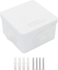 LeMotech Junction Box, ABS Plastic IP55 Water Resistant and Dustproof, Universal Electrical Enclosure, Outdoor and Indoor Project Box, 3.1" x 3.1" x 1.9", White by LeMotech