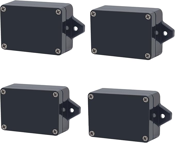 Project Box ABS Plastic Black Electrical Boxes IP65 Waterproof DIY Electronic Junction Box Power Enclosure with Fixed Ear 3.3x2.3x1.3inch (83x58x33 mm) by Otdorpatio