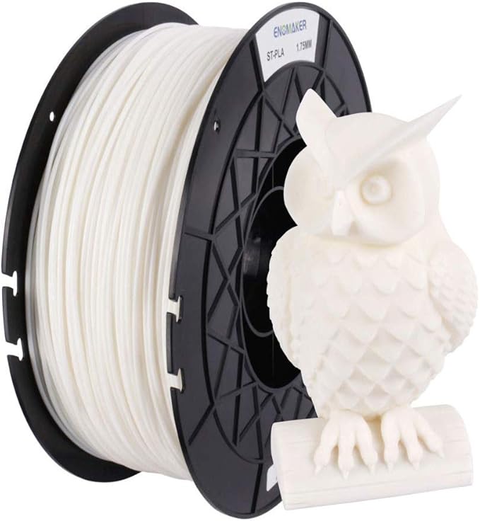 ST-PLA (PLA++) 3D Printer Filament White 1.75MM 1kg(2.2LBS) Spool Improved by New Formula for Creality CR-10 V2 Ender 3, Ender 3 pro V2 by ENOMAKER