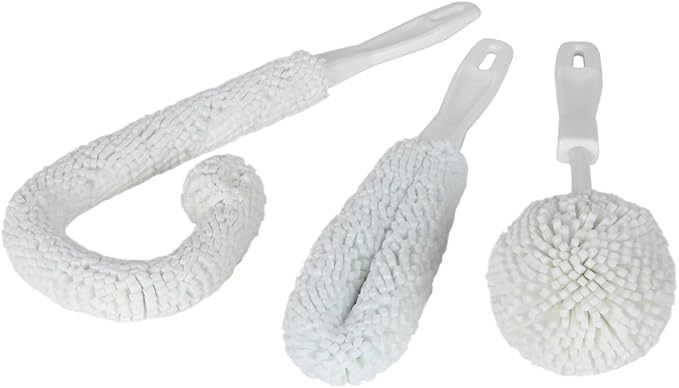 Lily's Home Decanter Cleaning Brush Set, Glassware Cleaning Brushes for Hard to Reach Areas, Ideal for Champagne Flutes, Beer Mugs, Baby Bottles and Narrow Neck Goblets (Set of 3) - Image 5