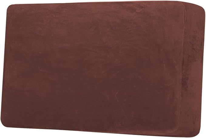 H.VERSAILTEX Velvet Stretch Individual Cushion Cover Plush Cushion Slipcover for Loveseat Sofa Furniture Protector Seat Cushion Sofa Cover (1 Piece Loveseat Cushion Cover, Burnt Brick) by HVERSAILTEX