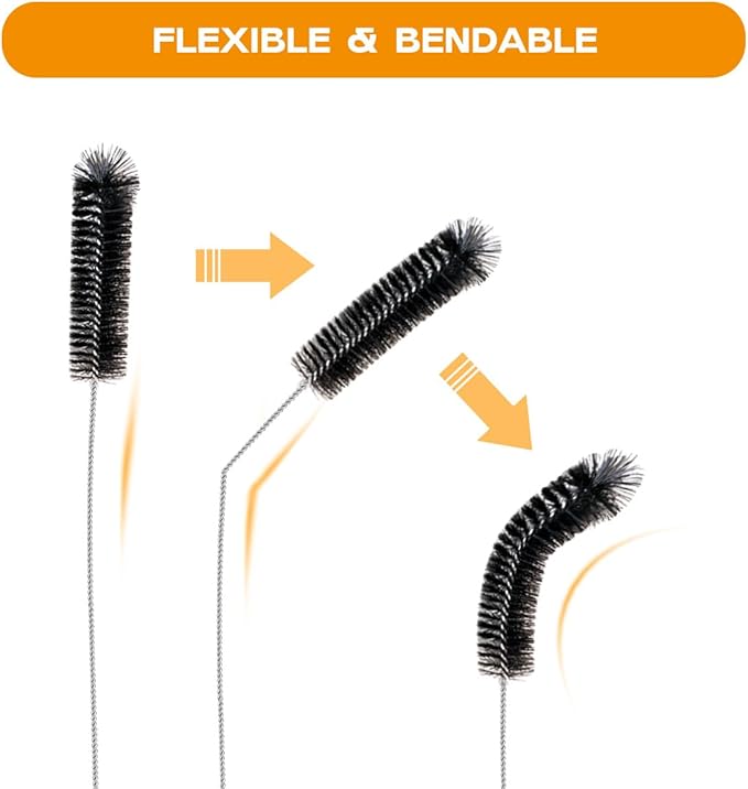 Straw Cleaner Brush Set,6 Piece 12" Long Pipe Tube Bottle Brushes for Cleaning Narrow Neck Bottles,Coffee Maker,Glass Cups - Image 7