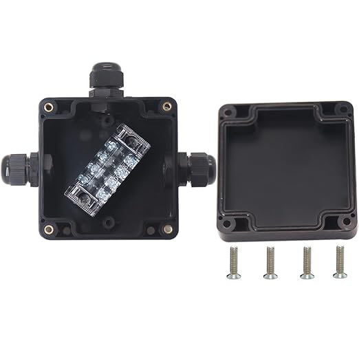 Watertight Junction Box, IP67 Waterproof Electrical Project Box with 6P 15A Barrier Terminals,3P Cable Glands Electronic Enclosure 3.26" x 3.18" x 2.2" by YETLEBOX