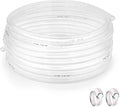 Clear Plastic Tubing 1/2" ID × 5/8" OD -100 Ft Dimensions 60PSI,Flexible Vinyl Tubing BPA Free Non-Toxic, Multipurpose Hybrid Clear Reinforced Tube with 2 Screw Clamps by ProfessionalBrand