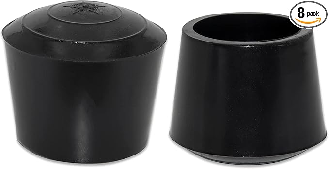 Flyshop 1-3/16", 30 mm, Patio Round Chair Leg Caps, Furniture Table Feet Covers Floor Protectors, Non-Marking Odourless Synthetic Rubber Legs Tips, 8 Pack, Black by Flyshop
