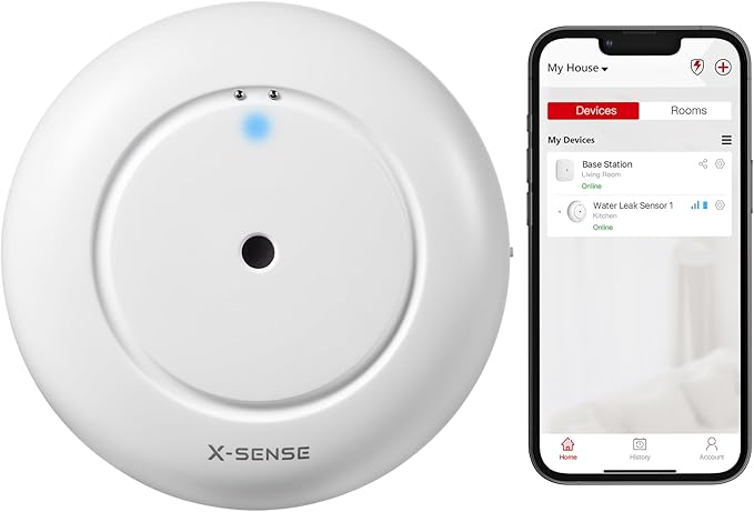 X-Sense Wi-Fi Water Sensor, Accessory for SWS54 Water Sensor Kit, SBS50 Base Station Required, Model SWS51, 1-Pack by X-Sense