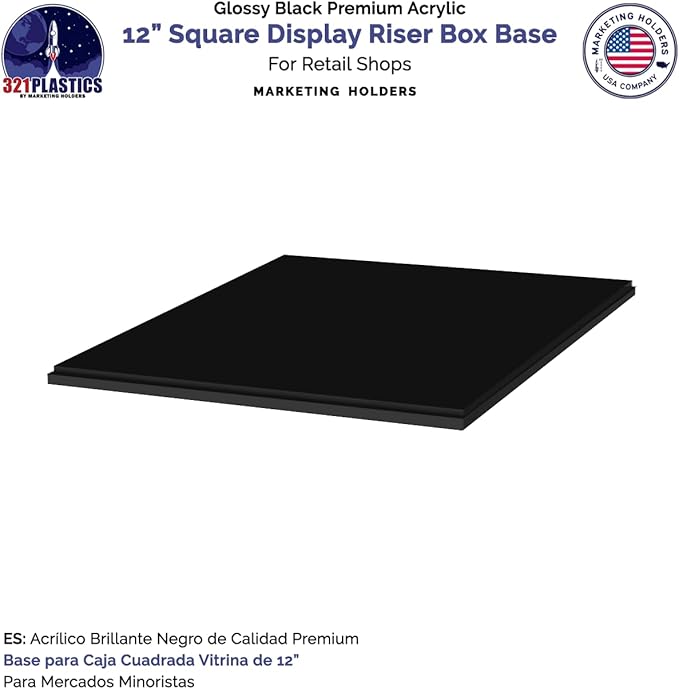 Marketing Holders Acrylic Display Riser Box Tall Pedestal 12" x 12" x 32" White Cube with Black Base Display Pedestal Art Sculpture Stand Box Lifter Elevate - Image 3