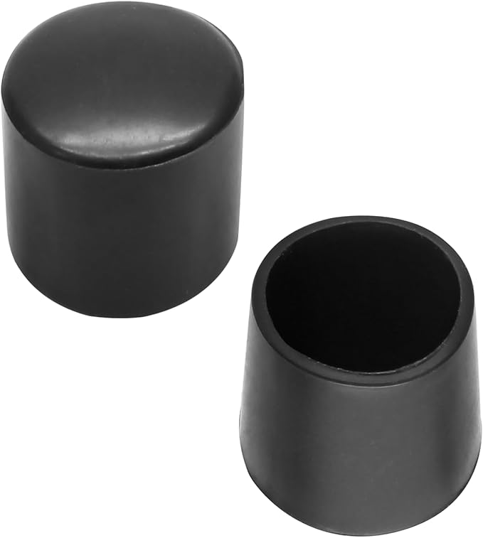 20 Pcs Round Rubber Furniture Leg Caps, 1/2"(12mm) Vinyl Flexible Chair Leg Floor Protectors/Covers Plastic End Caps for Patio/Indoor Furniture Leg Caps Railing (Black) - Image 3