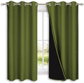 NICETOWN 100% Blackout Curtains 54" Long, Olive Green, 1 Pair, 42" Width Each Panel, Double-Deck Completely Blackout Window Treatment Thermal Insulated Lined Drapes for Small Window by NICETOWN