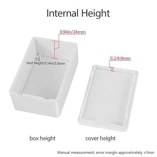 LeMotech Project Box 10 Pieces ABS Plastic Electrical Project Case Small Junction Box for Electronics White 2.76 x 1.77 x 1.14 inch (70 x 45 x 29 mm) - Image 3