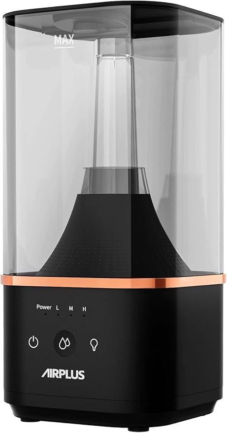 AIRPLUS Powerful Humidifier for Bedroom Lasting up to 60 Hours, Top-Refilling Cool Mist Humidifier for Home with A Water Tank of 4L by AIRPLUS