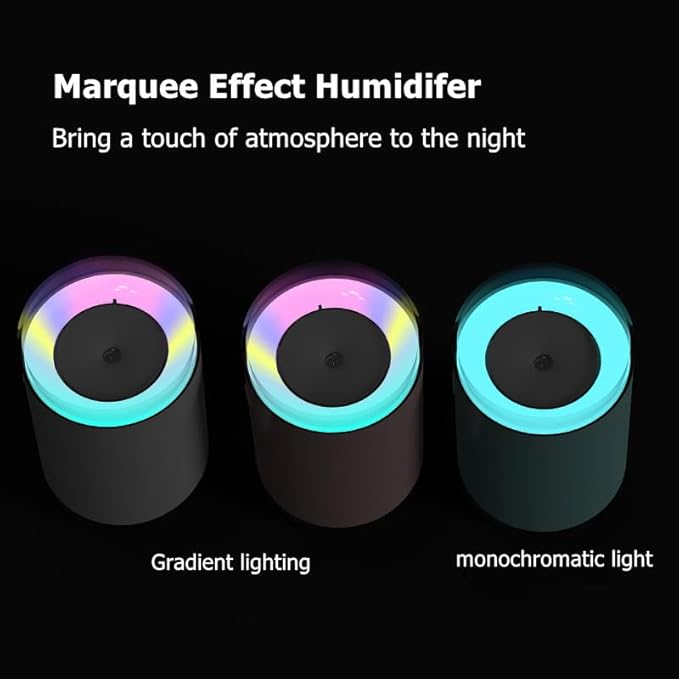 Sky Blue Portable Mini Humidifier - 255ml, Nano Cool Mist Spray, 40ml/h, 2 Light Modes, Quiet Personal Ultrasonic Humidifier for Desktop, Bedroom, Car, Travel, Plant - Image 2