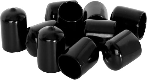 10 PCS Black Round Vinyl Rubber End Caps Kits, Flexible Screw Thread Protectors Safety Cover for Metal Tubing Rod Bolt, 18mm (18/25 inch) by Zinkebol