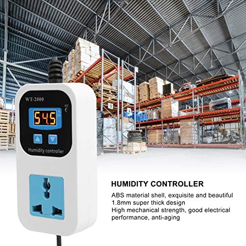 Humidity Controller, WT2000 Humidistat Mushroom Greenhouse Pre Wired Outlet Switch Socket Humidifier Dehumidifier 110-220V (US Plug) - Image 4