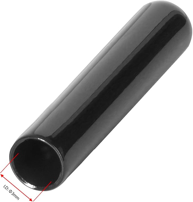 20 PCS Black Round Vinyl Rubber End Caps Kits, Flexible Screw Thread Protectors Safety Cover for Metal Tubing Rod Bolt, 3mm (3/25 inch) - Image 2